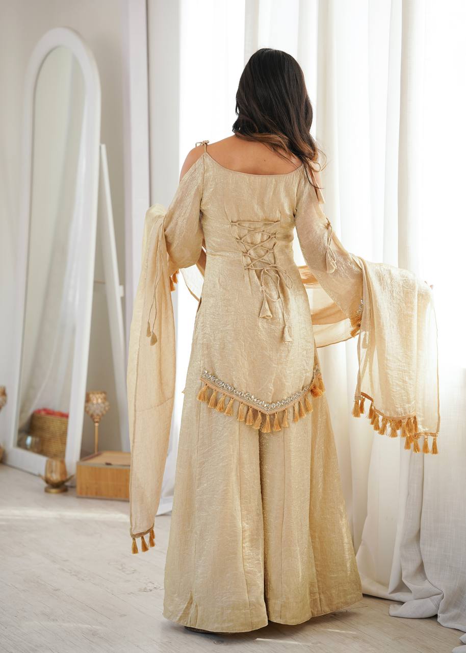 Mirror Lace Doremon Crush Palazzo Set